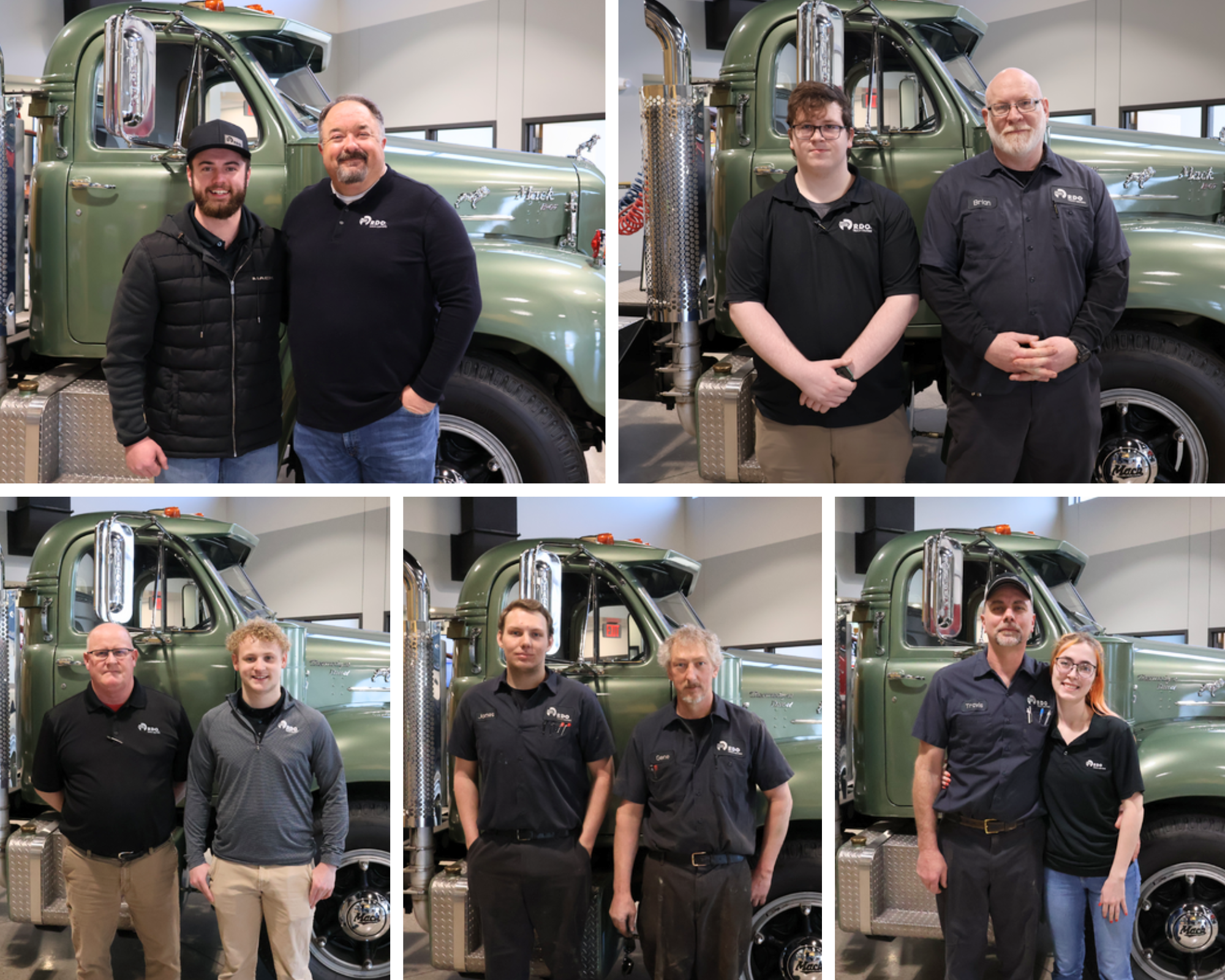 Five parent-child pairs at RDO Truck Center Omaha.